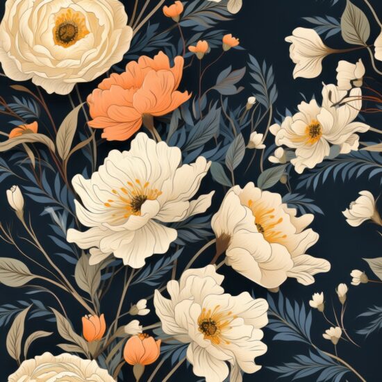Vintage Blooms Pattern Seamless Pattern