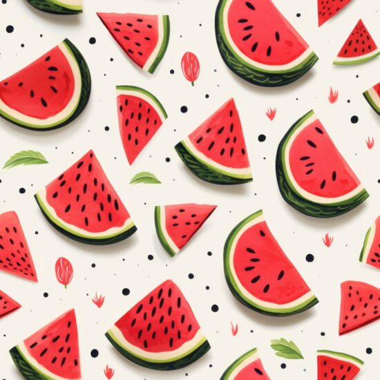 Watermelon Dreams in Red Seamless Pattern