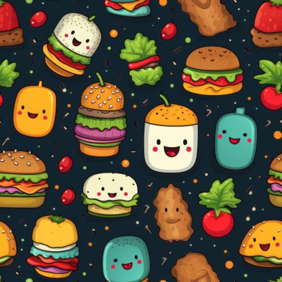 Whimsical Food Fiesta Seamless Pattern