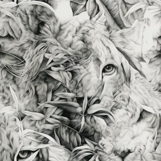 Wildlife Portraits in Close-Up Seamless Pattern