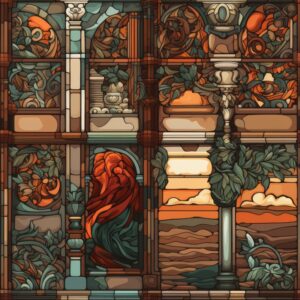Window of Renaissance Seamless Pattern