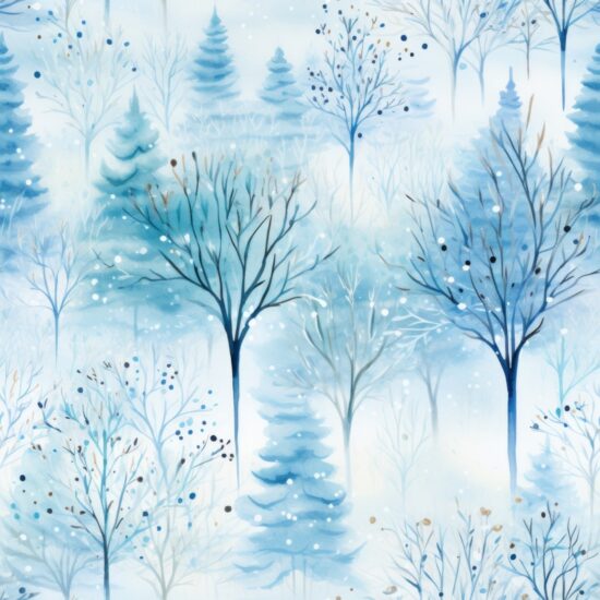Winter Frostscape Seamless Pattern