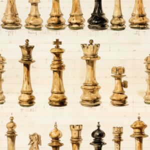 Wooden Chess Sketch Pattern Seamless Pattern