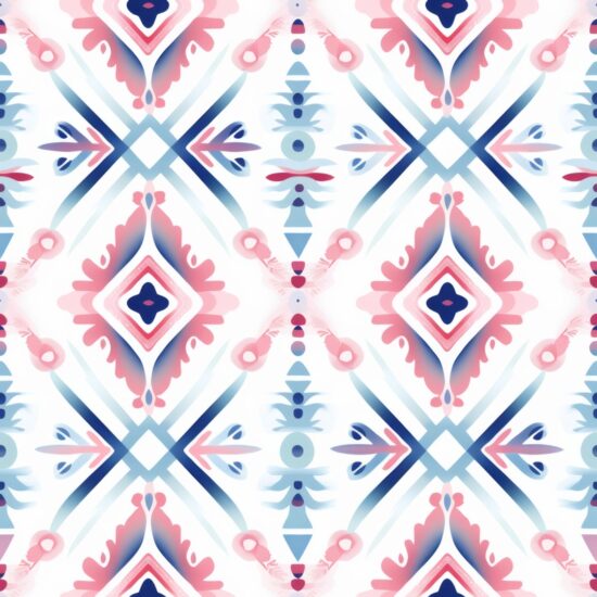 Zen Caravan Watercolor Rug Seamless Pattern