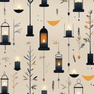 Zen Lamp Serenity Seamless Pattern