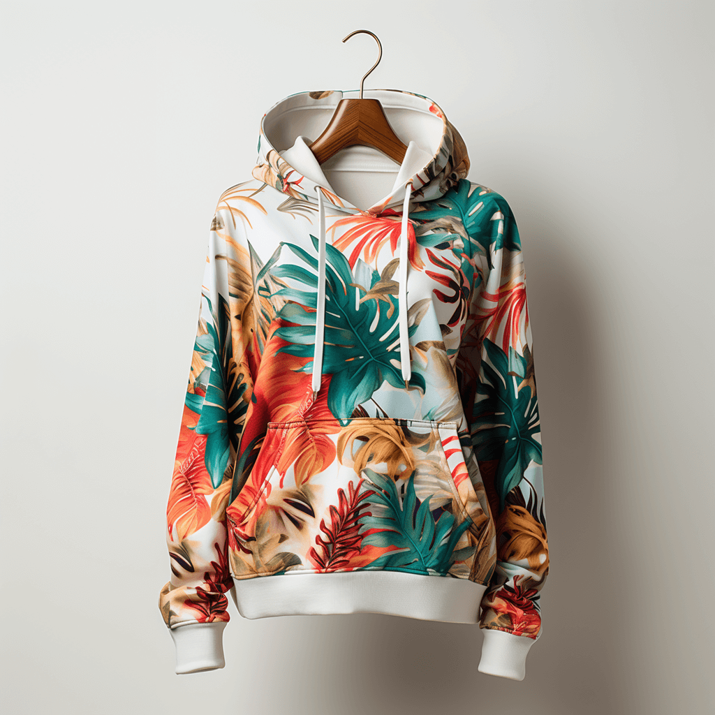 hoodie with jungle pattern print on it studio white back pattern design
