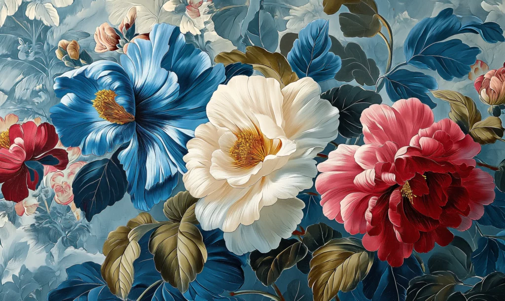 A Pierre-Joseph Redouté floral Toile de Jouy design