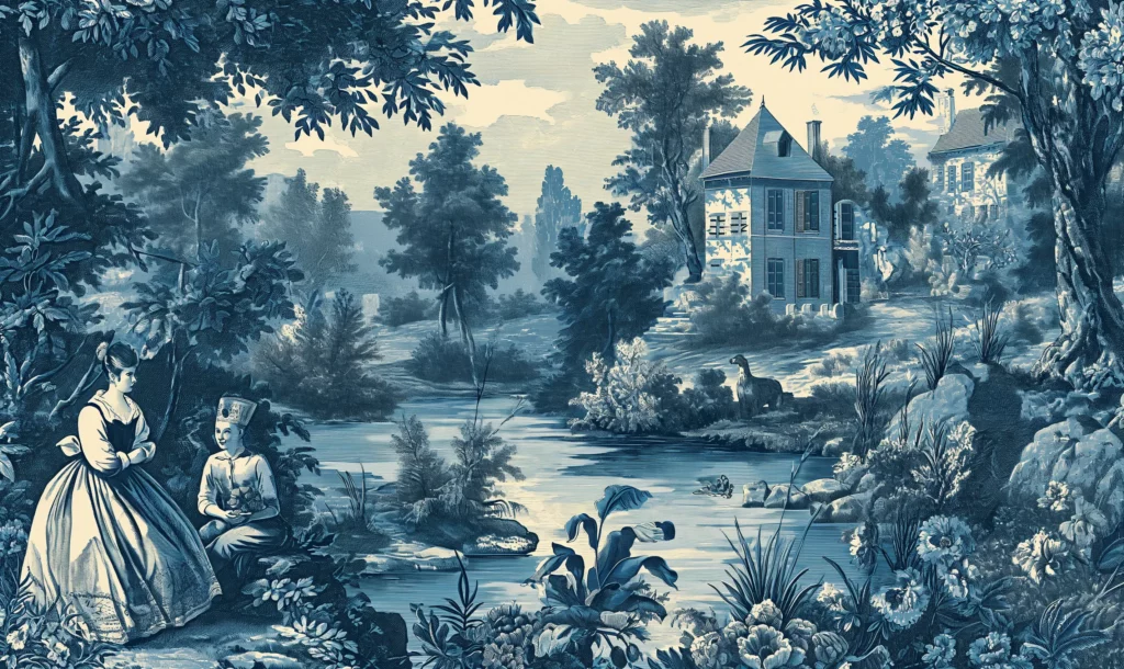 A traditional Jean-Baptiste Huet Toile de Jouy Pattern